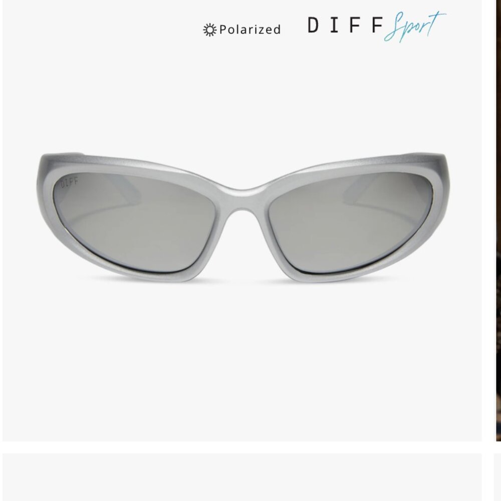 NWT DIFF Eyewear Side Out silver polarized sunglasses with case